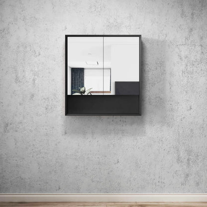 Marlo Matte Black Shaving Cabinet - 750x800