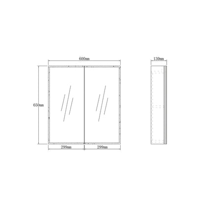 LED Moonlight Shaving Cabinet - 600x650
