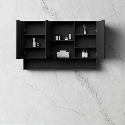 Marlo Matte Black Shaving Cabinet - 1200x800