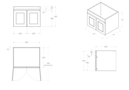 Hampton Matte Black Mark II Vanity - 600x460