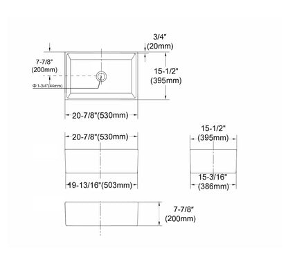 Essentials Butler Sink - 530 x 395