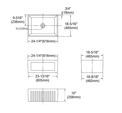 Hampsire Butler Sink - 616 x 465