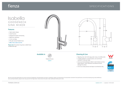 Isabella Gooseneck Sink Mixer