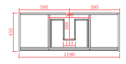 Petra Series - Colour PVC Wall Hung Vanity (SB) - 1200x460x520