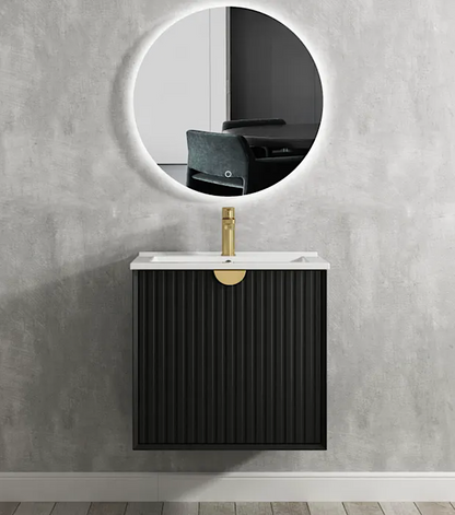 Marlo Matte Black Wave Board Vanity - 600x460