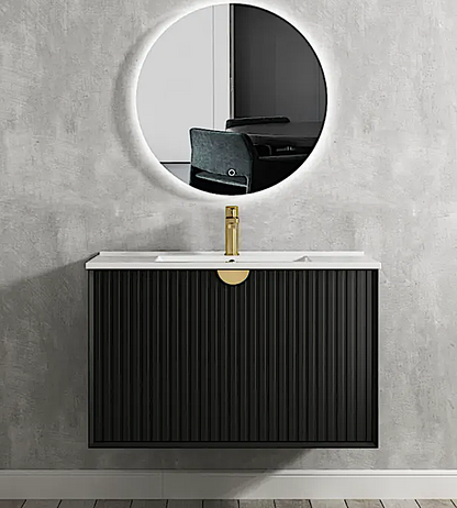 Marlo Matte Black Wave Board Vanity - 900mm