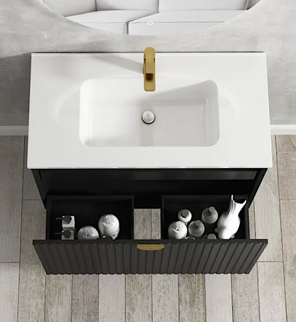 Marlo Matte Black Wave Board Vanity - 750x460