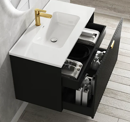 Marlo Matte Black Wave Board Vanity - 750x460