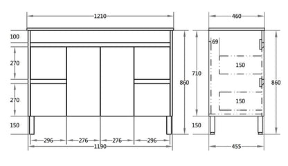 PVC Free Standing Vanity (SB) - 1200mm