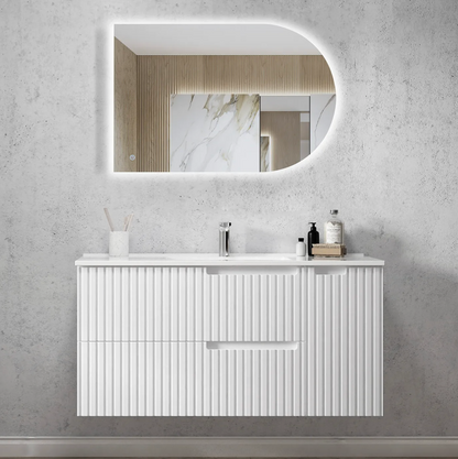 Noosa Matte White Wave Board Vanity - 1200x550