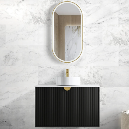 Marlo Matte Black Wave Board Vanity - 900mm