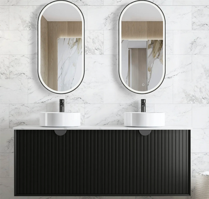 Marlo Matte Black Wave Board Vanity - 1500x460