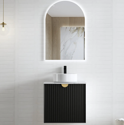 Marlo Matte Black Wave Board Vanity - 600x460